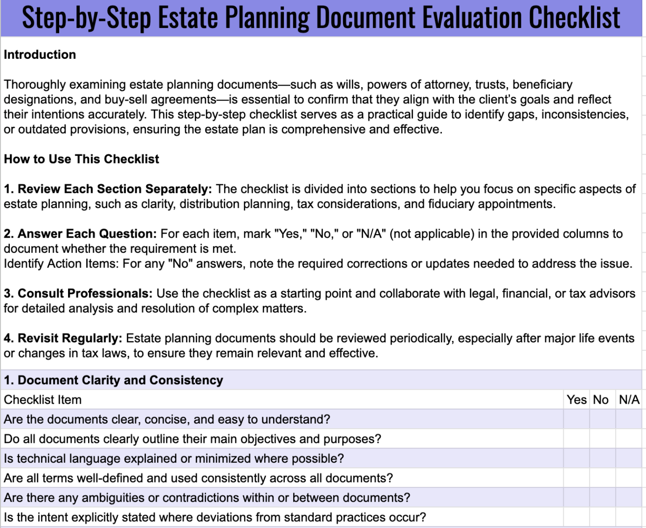 Beneficiary Asset Distribution Tracker Simple Excel Spreadsheet - Small ...