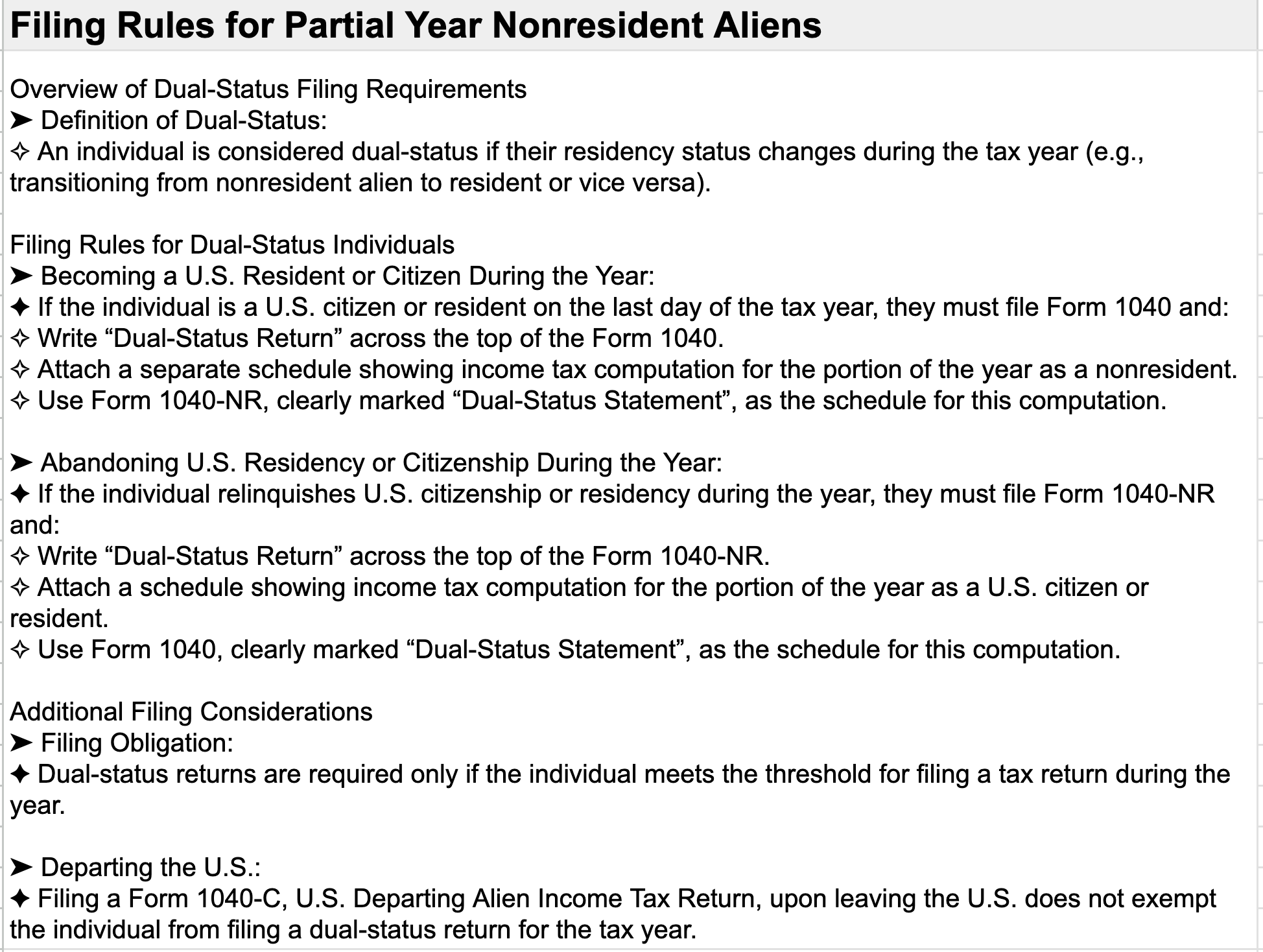1040NR Tax Filing Checklist for Nonresident Aliens - Small Business ...