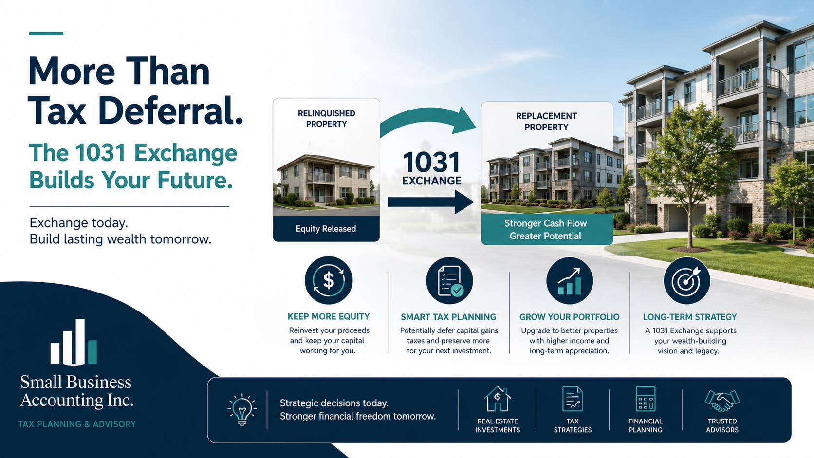 Real estate investor using a 1031 exchange strategy to move equity into replacement property