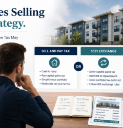Landlord comparing selling rental property and paying tax versus doing a 1031 exchange